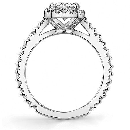 Princess Halo Moissanite Engagement Ring