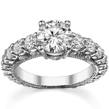 Round Brilliant Moissanite Engagement Ring