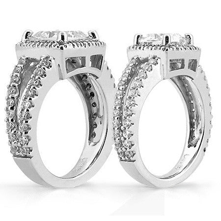 Cushion Halo Moissanite Engagement Ring