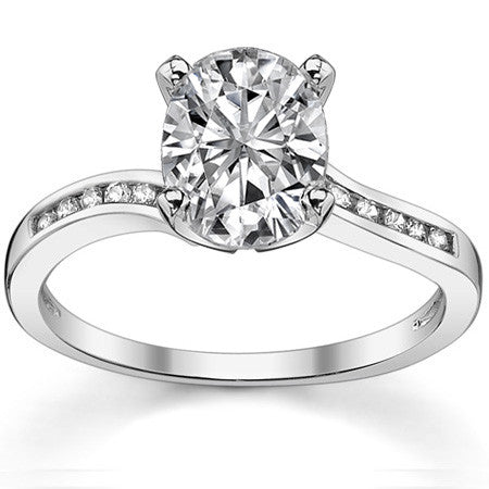Round Brilliant Moissanite Bypass Engagement Ring, 0.12ct