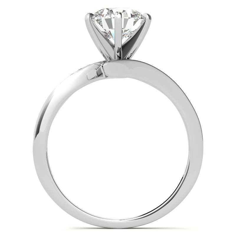 Round Brilliant Moissanite & Diamond Bypass Engagement Ring, 0.11ct