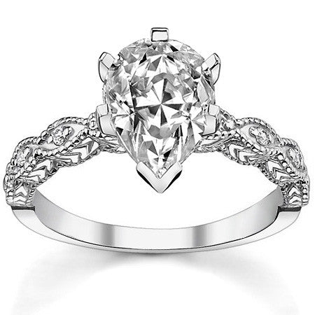 Round Brilliant Moissanite Antique Engagement Ring (0.08ct)