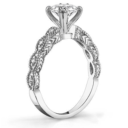 Round Brilliant Moissanite Antique Engagement Ring (0.08ct)