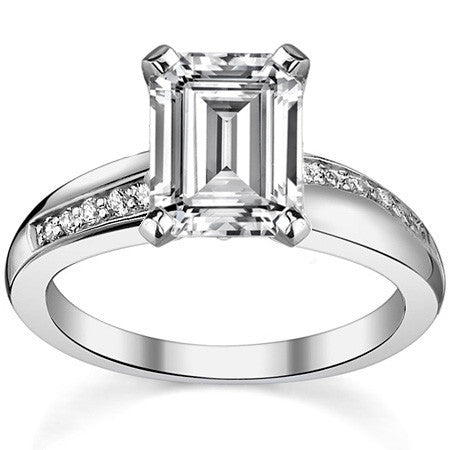 Round Brilliant Moissanite Engagement Ring, 0.10ct