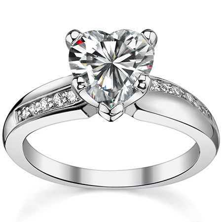 Round Brilliant Moissanite Engagement Ring, 0.10ct