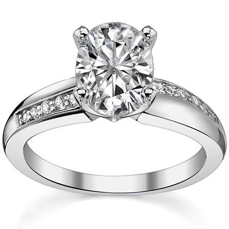 Round Brilliant Moissanite Engagement Ring, 0.10ct