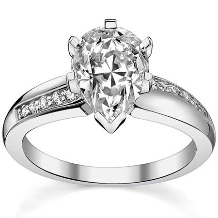 Round Brilliant Moissanite Engagement Ring, 0.10ct