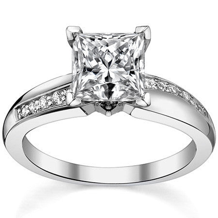 Round Brilliant Moissanite Engagement Ring, 0.10ct