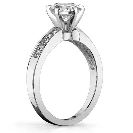 Round Brilliant Moissanite Engagement Ring, 0.10ct