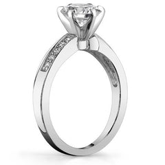 Round Brilliant Moissanite Engagement Ring, 0.10ct