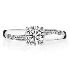 Round Brilliant Moissanite Engagement Ring, 0.10ct