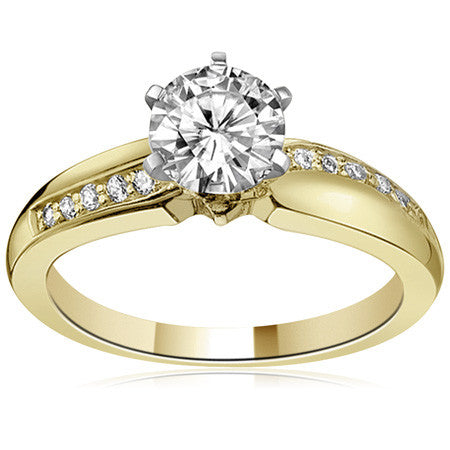 Round Brilliant Moissanite Engagement Ring, 0.10ct