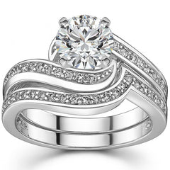 Round Brilliant Moissanite Bypass Engagement Ring, 0.24ct
