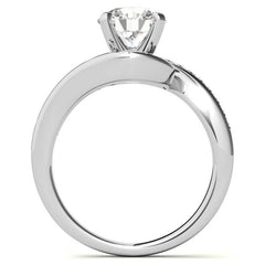 Round Brilliant Moissanite Bypass Engagement Ring, 0.24ct