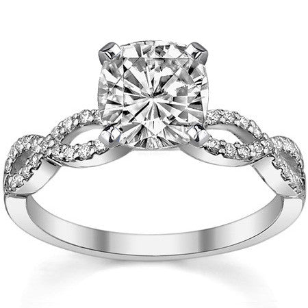 Moissanite & Diamond Infinity Twisted Engagement Ring, 0.21ct