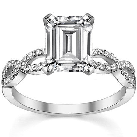 Moissanite & Diamond Infinity Twisted Engagement Ring, 0.21ct