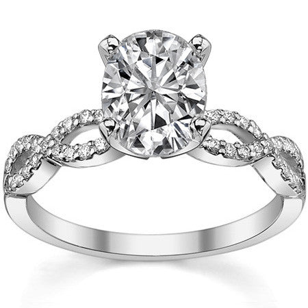 Moissanite & Diamond Infinity Twisted Engagement Ring, 0.21ct