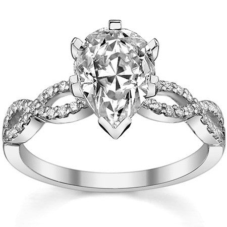Moissanite & Diamond Infinity Twisted Engagement Ring, 0.21ct