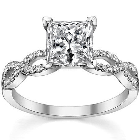 Moissanite & Diamond Infinity Twisted Engagement Ring, 0.21ct