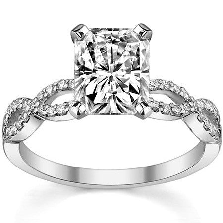 Moissanite & Diamond Infinity Twisted Engagement Ring, 0.21ct
