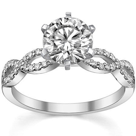 Moissanite & Diamond Infinity Twisted Engagement Ring, 0.21ct