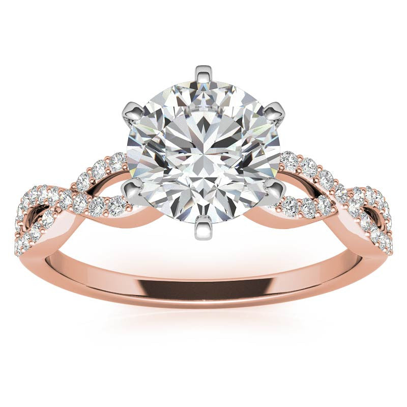Moissanite & Diamond Infinity Twisted Engagement Ring, 0.21ct