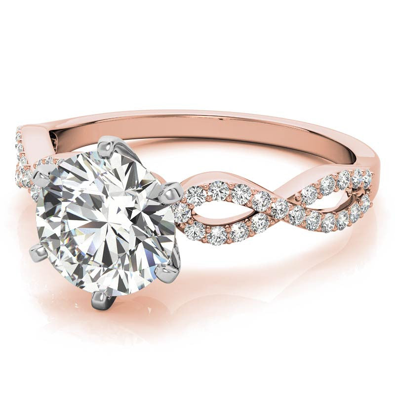 Moissanite & Diamond Infinity Twisted Engagement Ring, 0.21ct