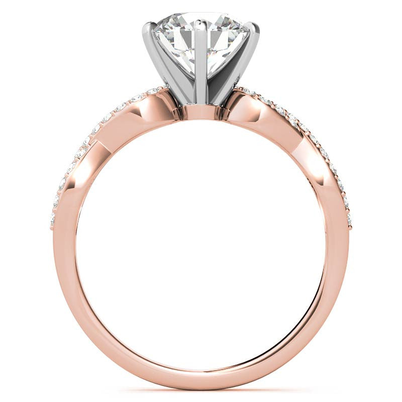 Moissanite & Diamond Infinity Twisted Engagement Ring, 0.21ct