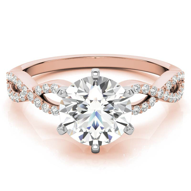 Moissanite & Diamond Infinity Twisted Engagement Ring, 0.21ct