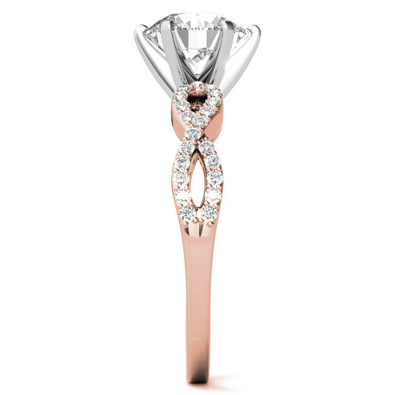 Moissanite & Diamond Infinity Twisted Engagement Ring, 0.21ct