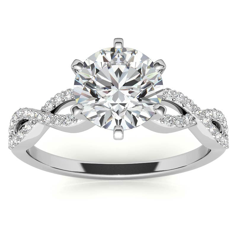 Moissanite & Diamond Infinity Twisted Engagement Ring, 0.21ct