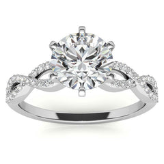 Moissanite & Diamond Infinity Twisted Engagement Ring, 0.21ct