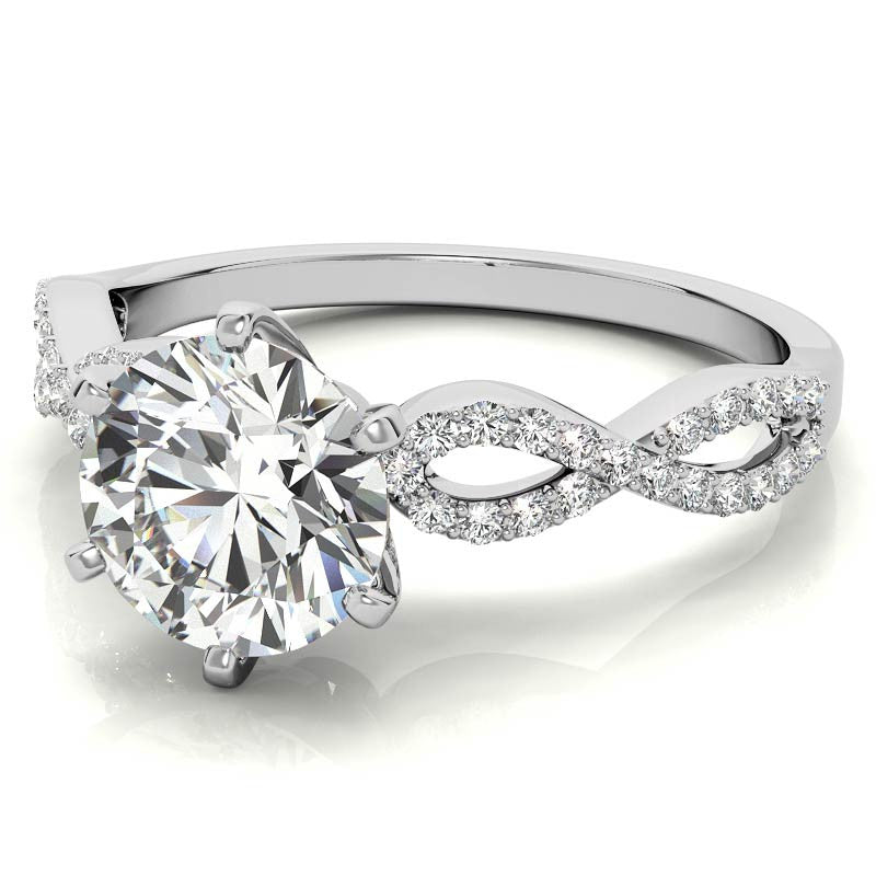 Moissanite & Diamond Infinity Twisted Engagement Ring, 0.21ct