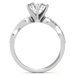 Moissanite & Diamond Infinity Twisted Engagement Ring, 0.21ct