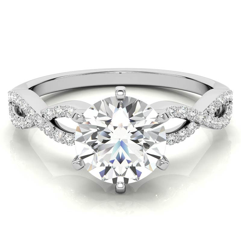 Moissanite & Diamond Infinity Twisted Engagement Ring, 0.21ct