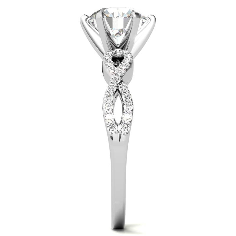 Moissanite & Diamond Infinity Twisted Engagement Ring, 0.21ct