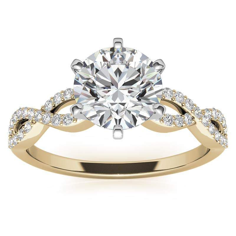 Moissanite & Diamond Infinity Twisted Engagement Ring, 0.21ct