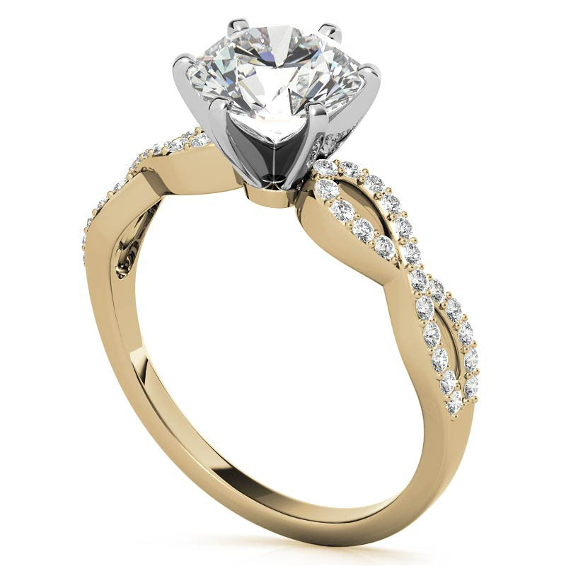Moissanite & Diamond Infinity Twisted Engagement Ring, 0.21ct