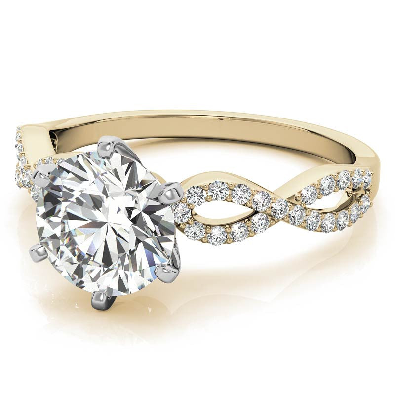 Moissanite & Diamond Infinity Twisted Engagement Ring, 0.21ct