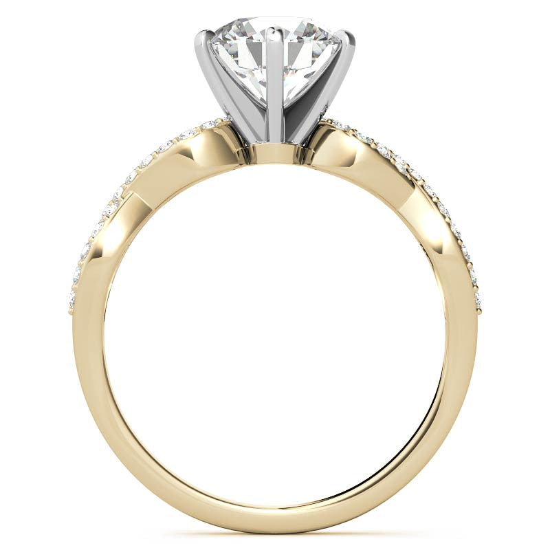 Moissanite & Diamond Infinity Twisted Engagement Ring, 0.21ct