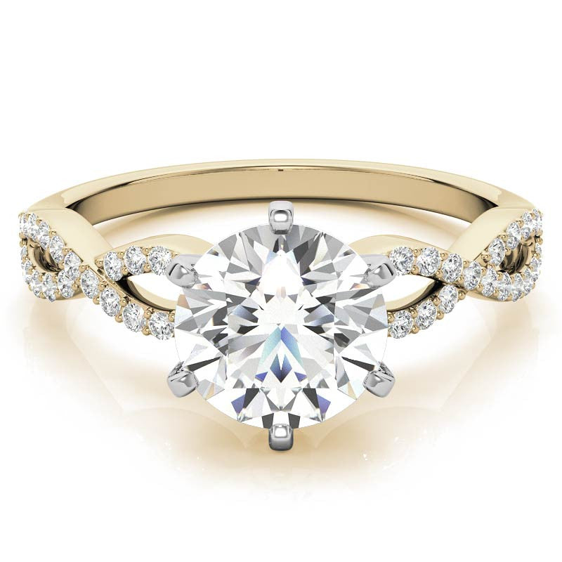 Moissanite & Diamond Infinity Twisted Engagement Ring, 0.21ct