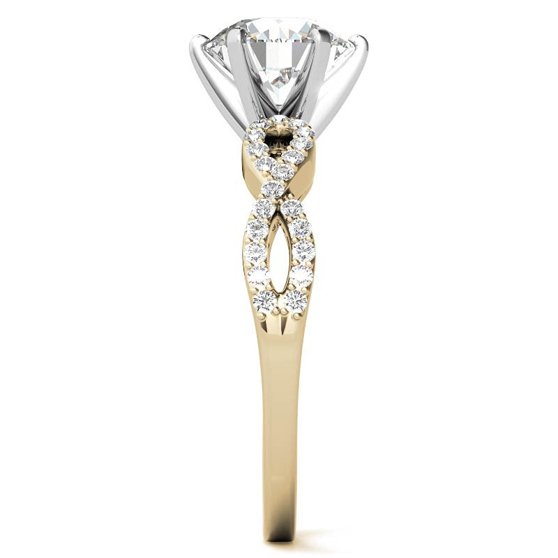 Moissanite & Diamond Infinity Twisted Engagement Ring, 0.21ct