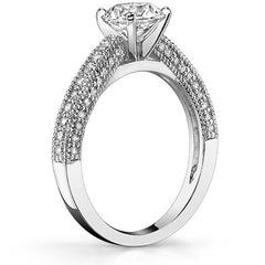 Moissanite & Diamond Cathedral Milgrain Engagement Ring (0.38ct)