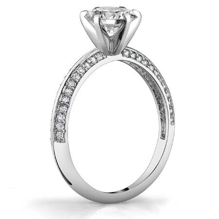 Moissanite & Diamond Knife Edge Engagement Ring (0.24ct)