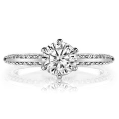 Moissanite & Diamond Knife Edge Engagement Ring (0.24ct)
