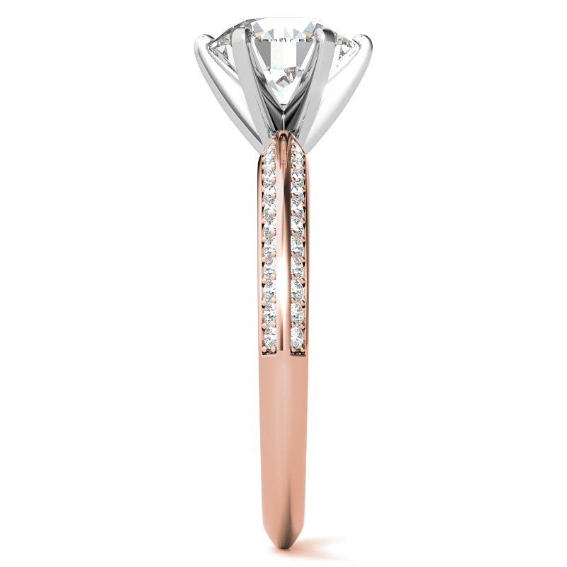 Moissanite & Diamond Knife Edge Engagement Ring (0.24ct)
