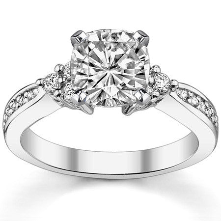 Round Brilliant Moissanite Engagement Ring, 0.28ct