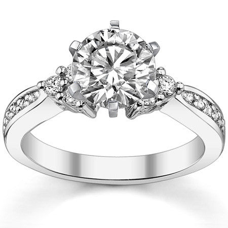 Round Brilliant Moissanite Engagement Ring, 0.28ct