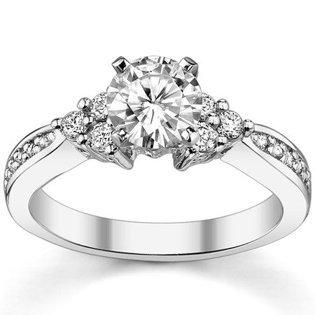 Round Brilliant Moissanite Engagement Ring, 0.28ct