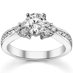 Round Brilliant Moissanite Engagement Ring, 0.28ct